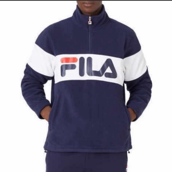 NWT FILA Fleece 1/4 Zip Pullover navy color size small - Picture 1 of 11